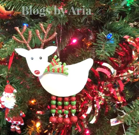 Pier 1 Glittered White Reindeer Ornament