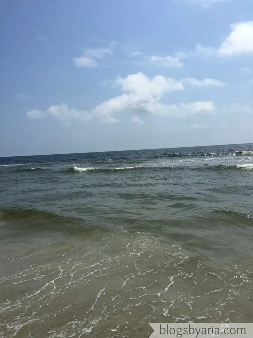 in the water at Carolina Beach