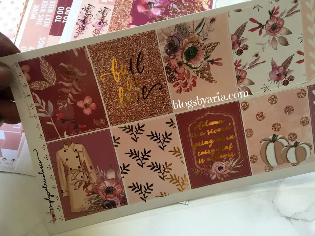 Simply Watercolor Co Sparkling Fall planner kit "Fall in Love"