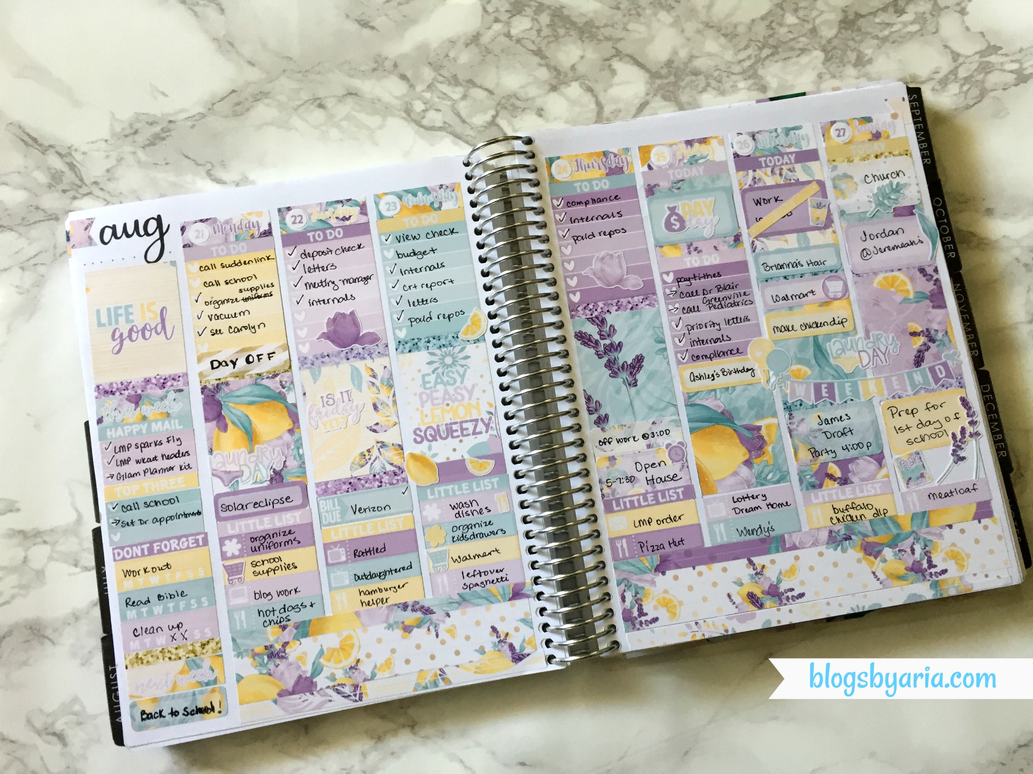 August Planner Spreads Round-Up - Blogs by Aria