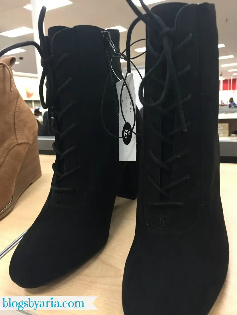 Black Lace Up Booties at Target