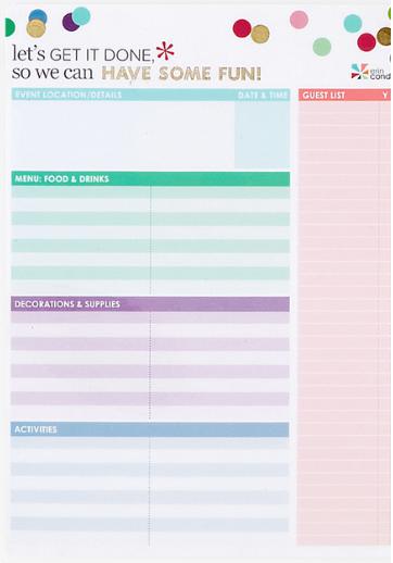 Erin Condren Snap-In Party Planner Dashboard