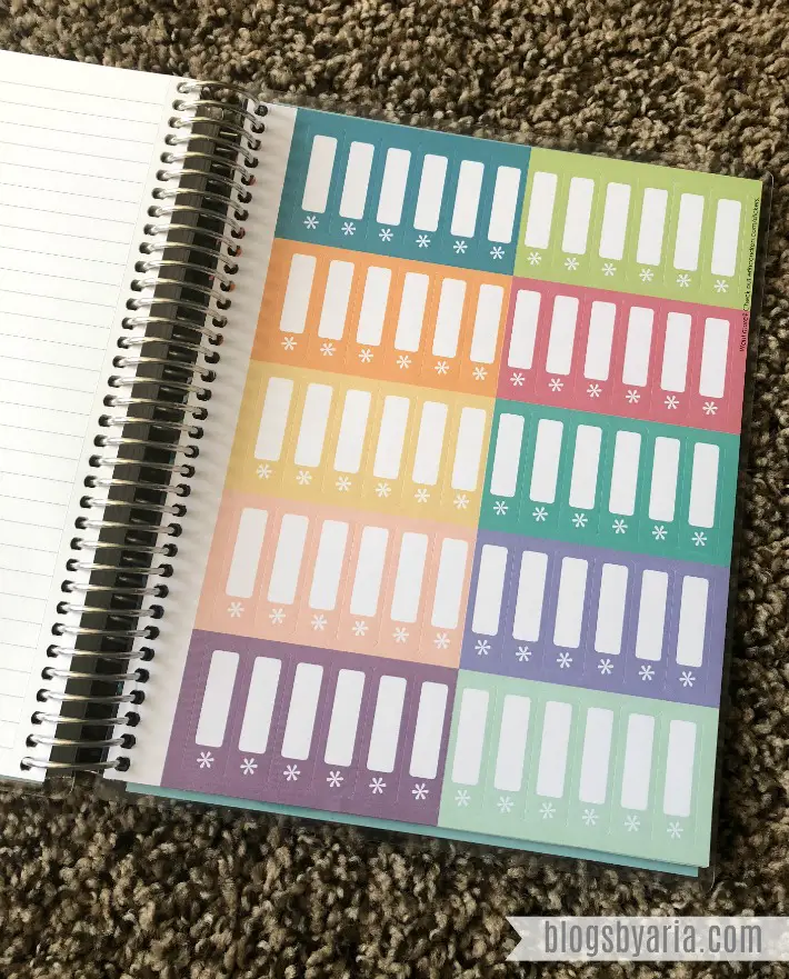 Erin Condren Deluxe Monthly Planner stickers