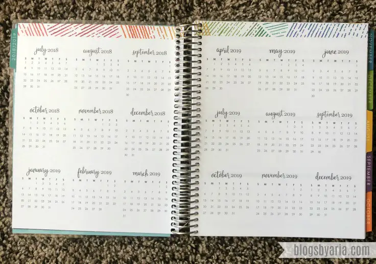 Erin Condren Deluxe Monthly Planner Year at a Glance