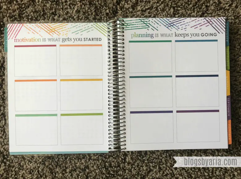 goals pages in the Erin Condren Deluxe Monthly Planner