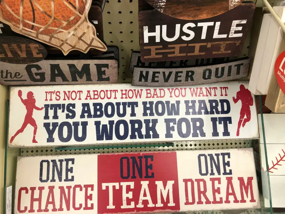 Work For It Football Decor