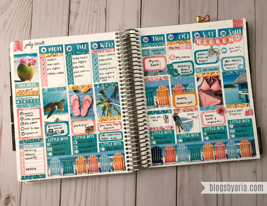 the perfect vacation weekly planner spread