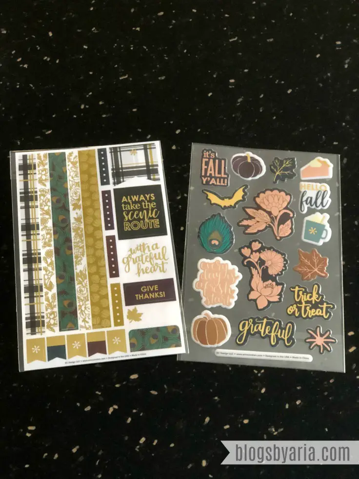 Erin Condren Fall Seasonal Surprise Box Stickers