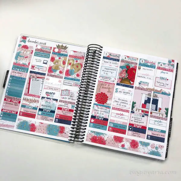 planner spread in my Erin Condren Life Planner featuring Little Miss Paperie #plannerspread #eclp #weeklyspread #plannerstickers