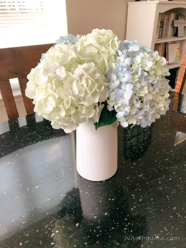 A Few Good Things - hydrangeas from Trader Joe's