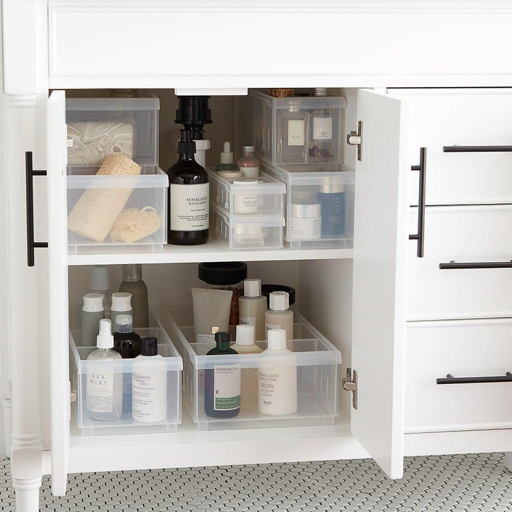 An organized medicine cabinet with ikea spice jars. I did this in my  pantry-- took …