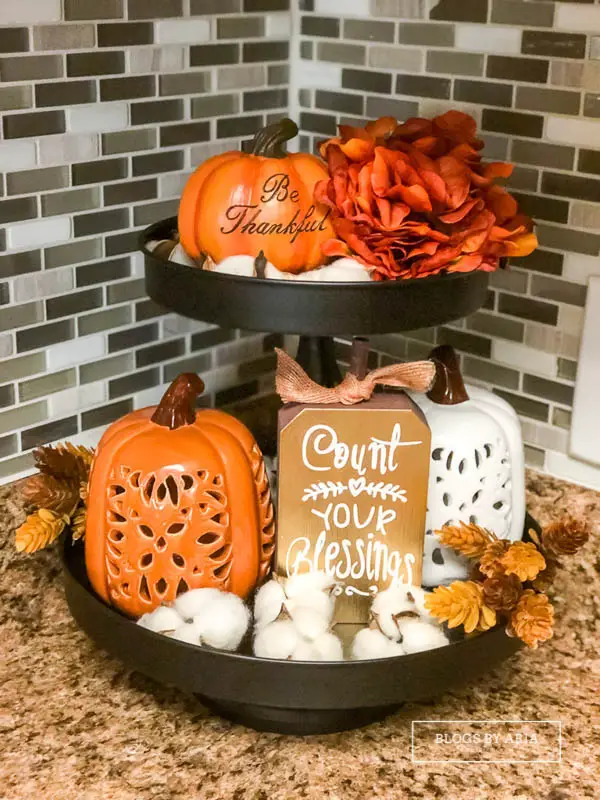 original pumpkin tiered tray