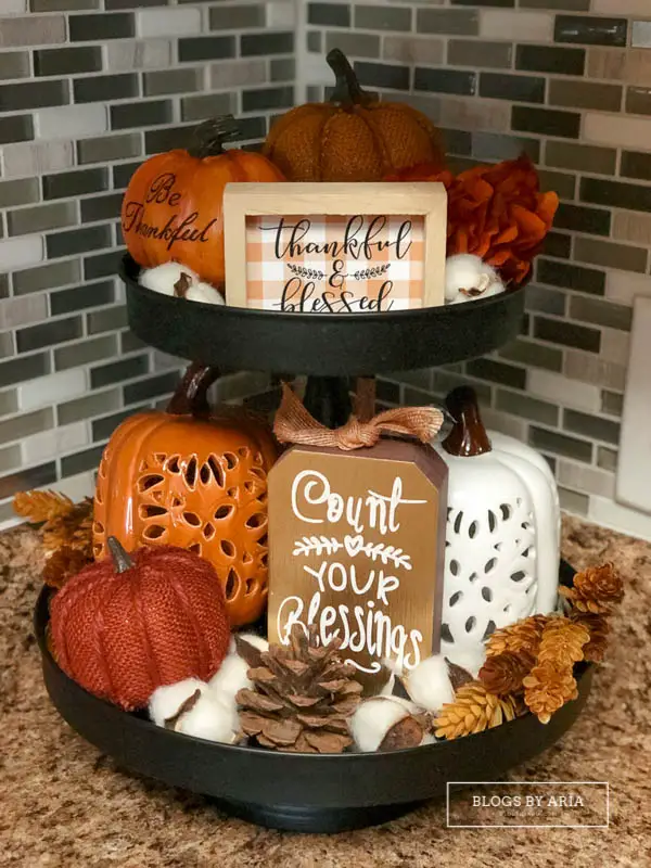 pumpkin tiered tray