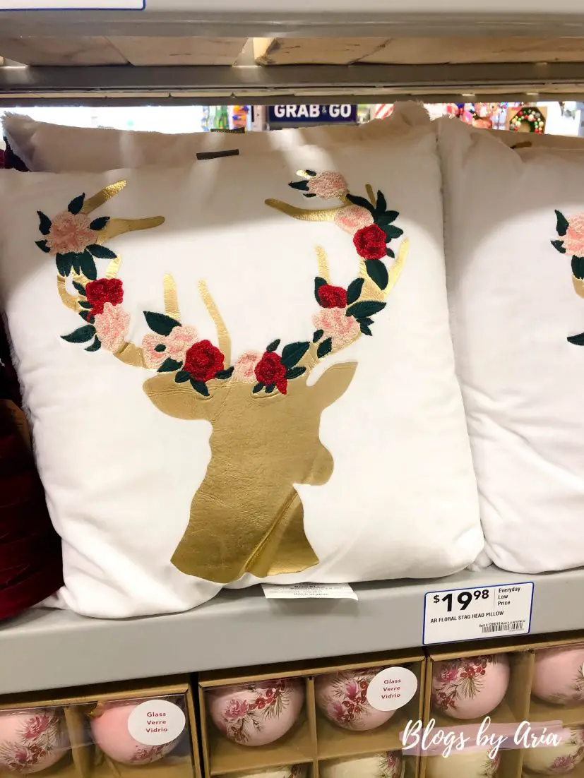 rose gold Christmas decor pillow