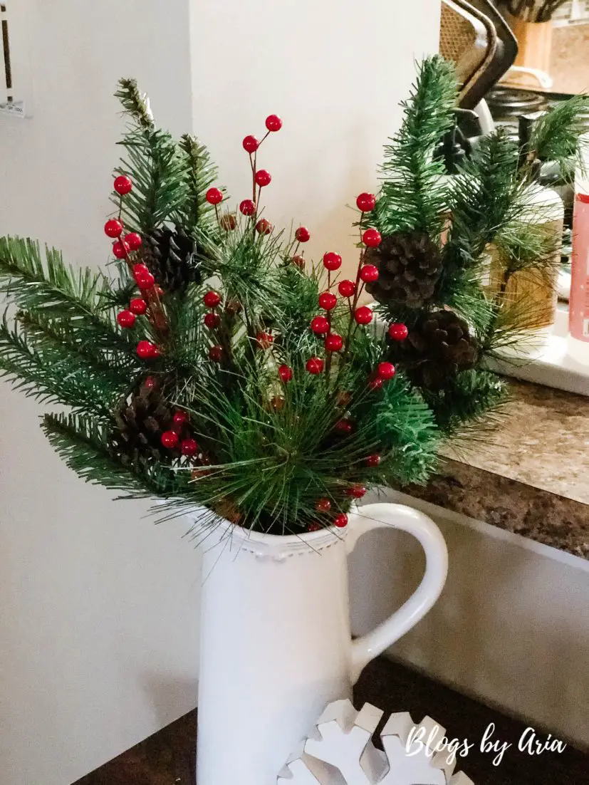 Christmas greenery farmhouse decor