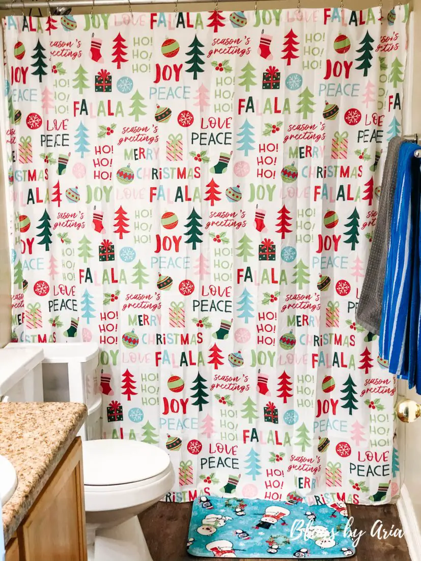 Christmas shower curtain