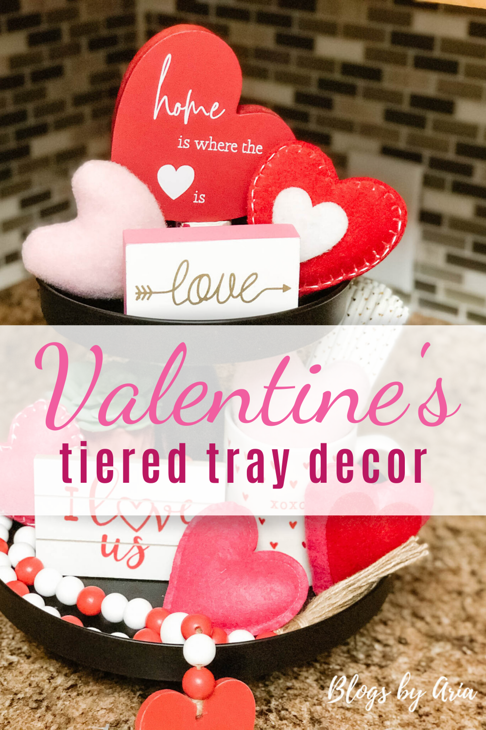 Valentine's Tiered Tray Decor