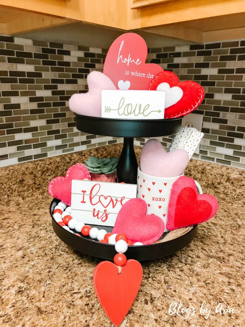 valentines tiered tray decor