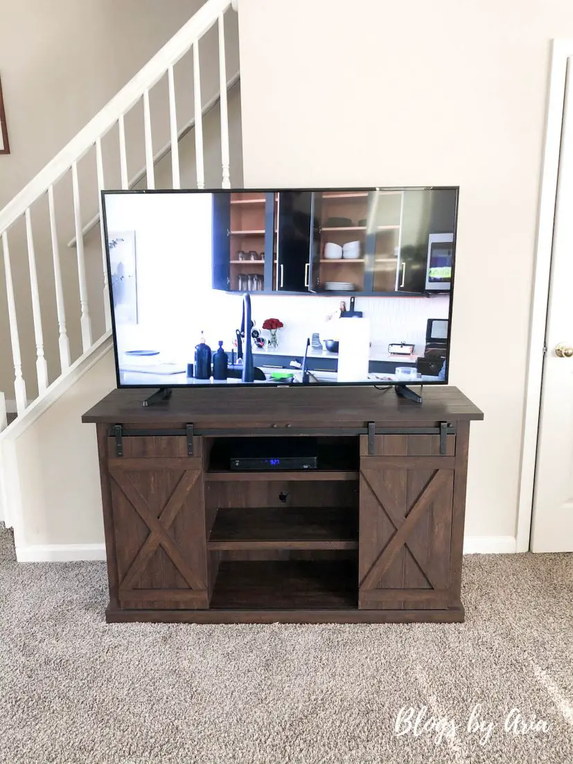 farmhouse barn door tv stand