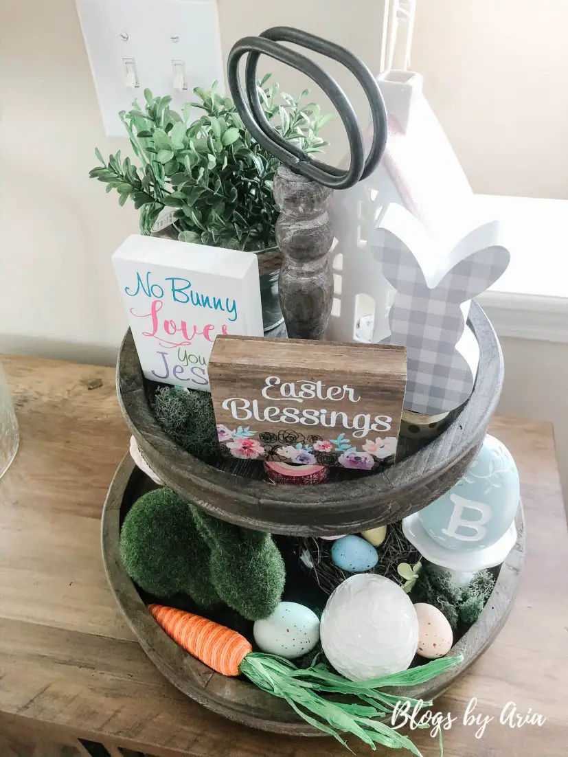 Tiered Tray decorated for Easter