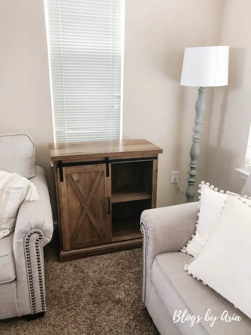 sliding barn door accent table