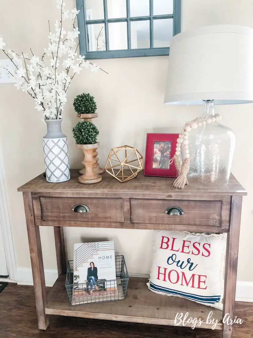 decorating entryway table