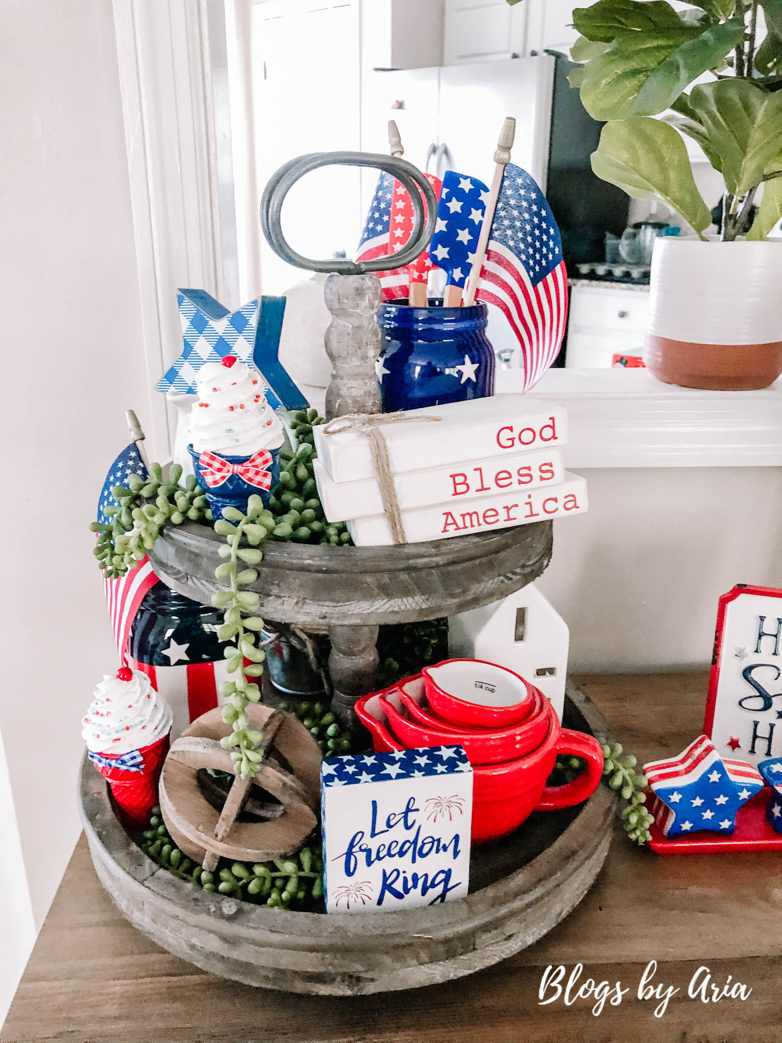 patriotic tiered tray ideas