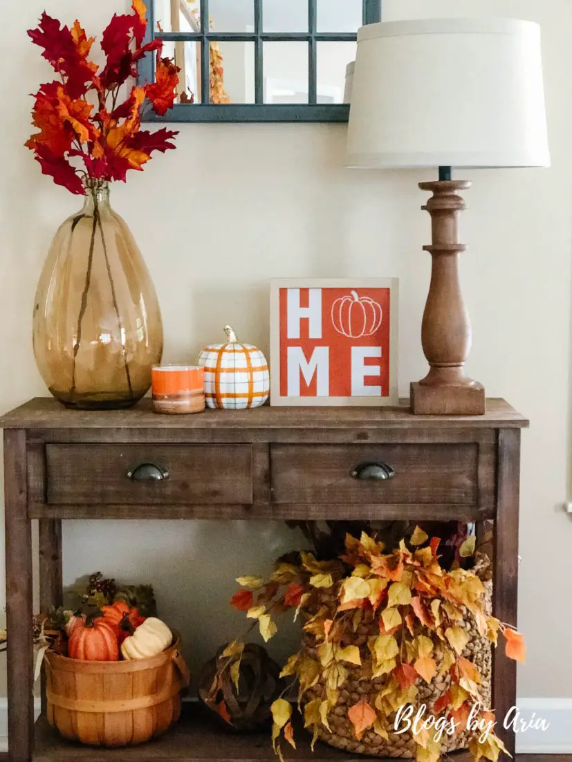 decorate entry table for fall