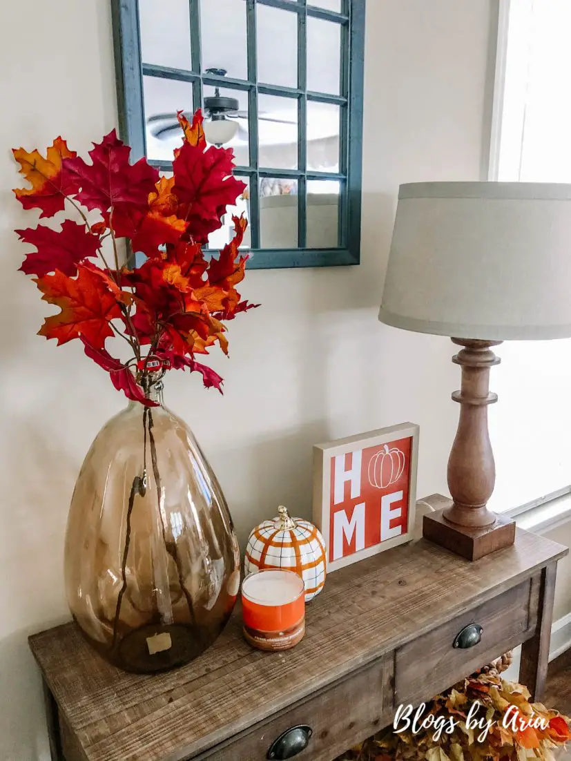 harvest fall entryway decor