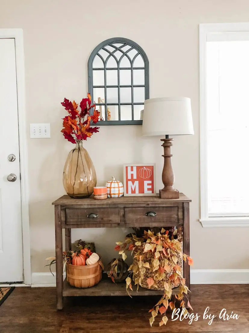 fall entry table decorating