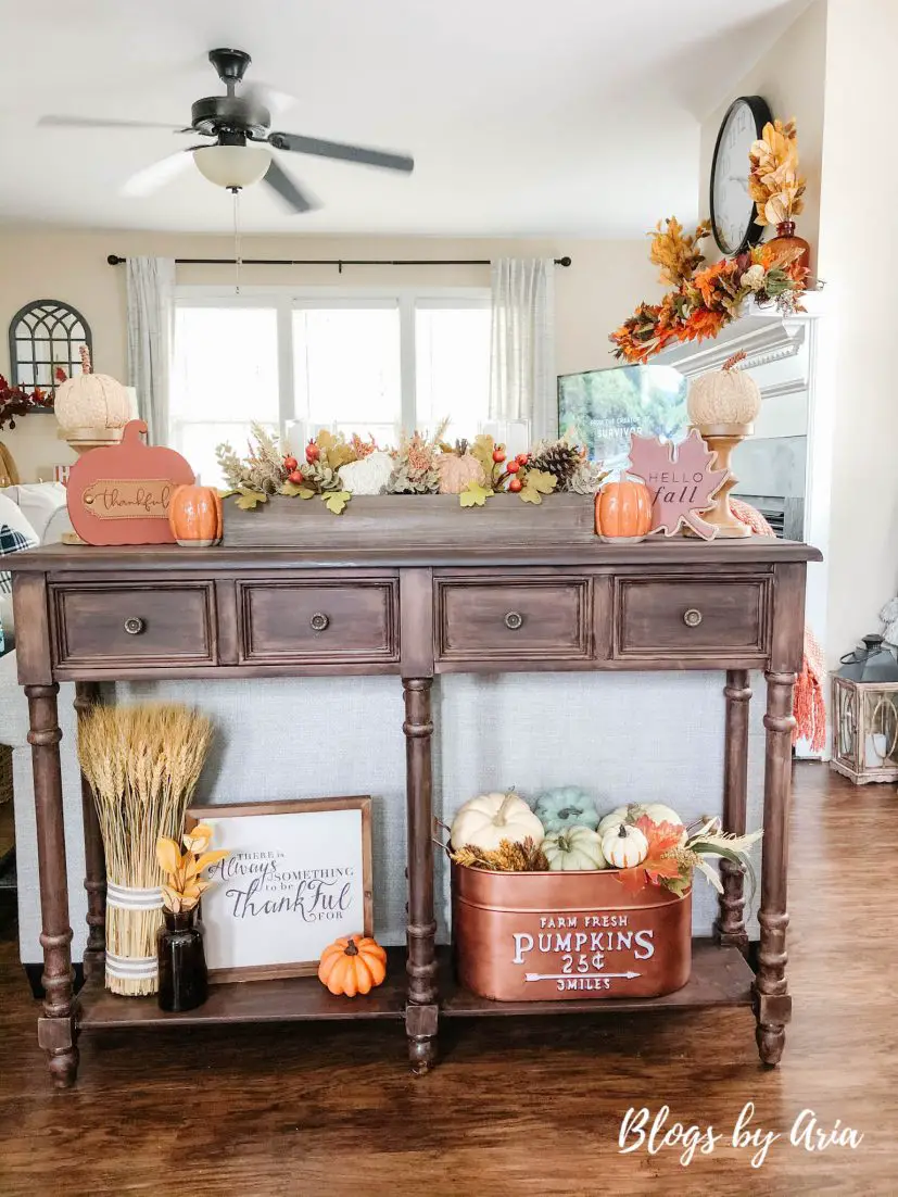 Simple Fall Console Table - A Thoughtful Place