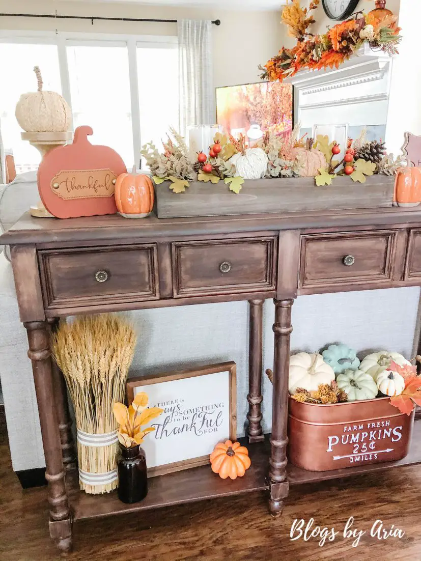 Simple Fall Console Table - A Thoughtful Place