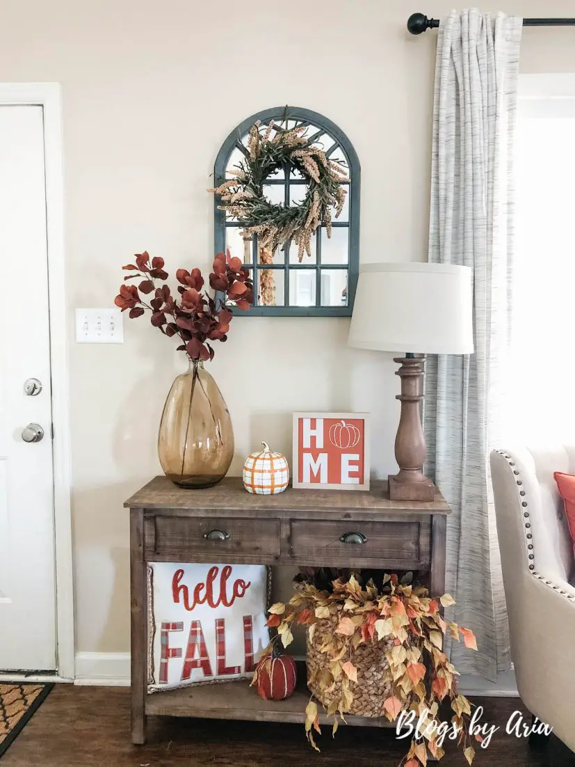 autumn home entryway table