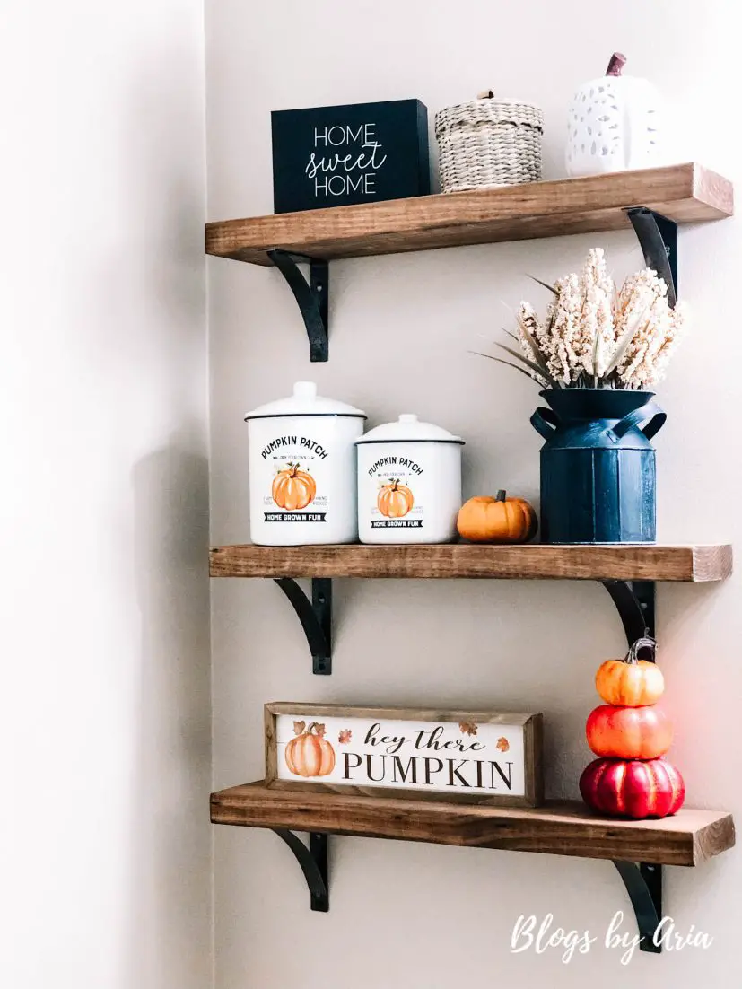 fall farmhouse shelves