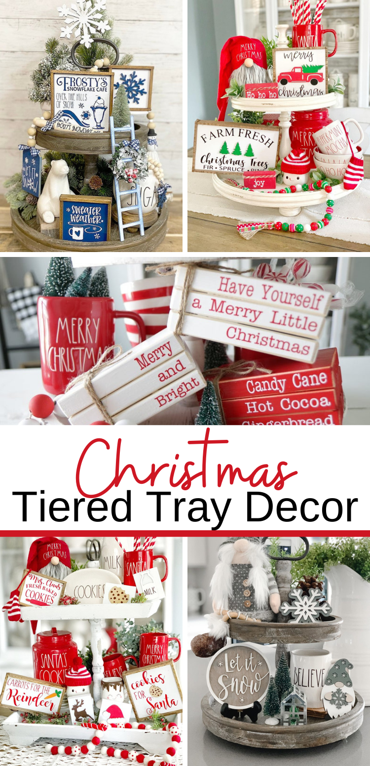 Christmas Tiered Tray Decor Inspiration Ideas