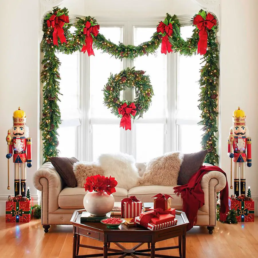 Nutcrackers and window garland