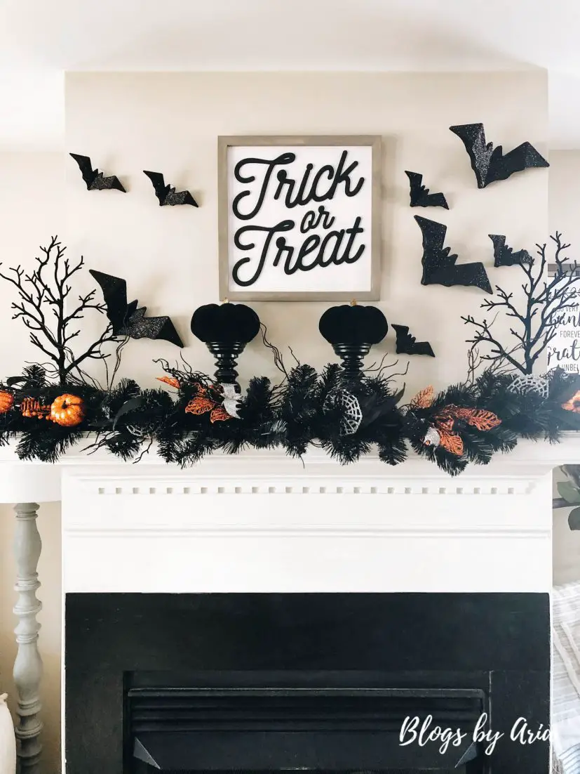 halloween fireplace decor on a budget