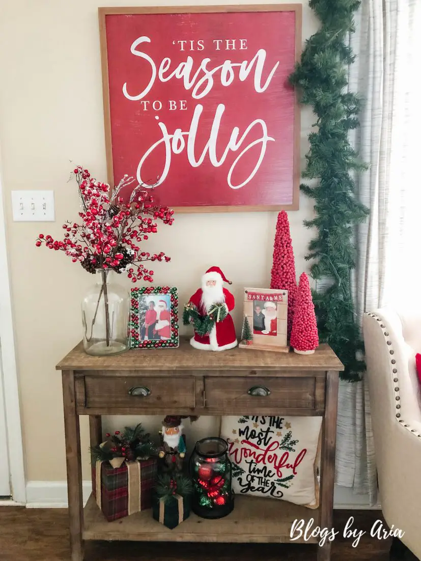 entrance table christmas decor