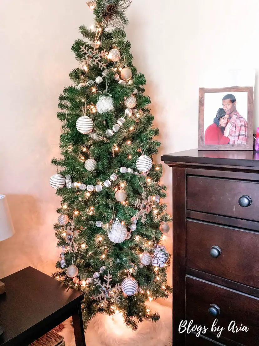 Christmas master bedroom slim tree