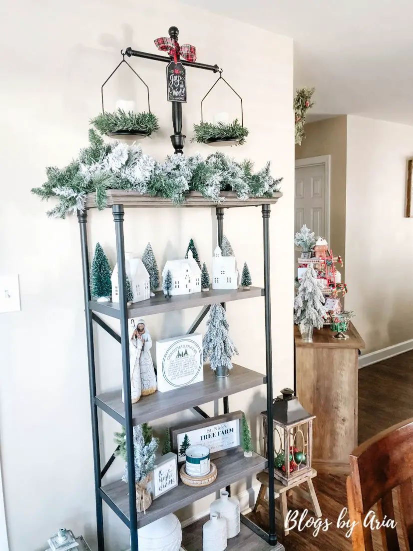Christmas styled shelves
