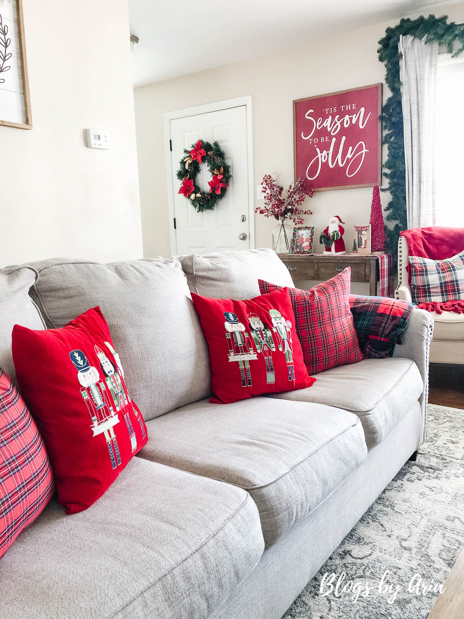 Tartan Plaid and Nutcracker Christmas Living Room - Blogs by Aria