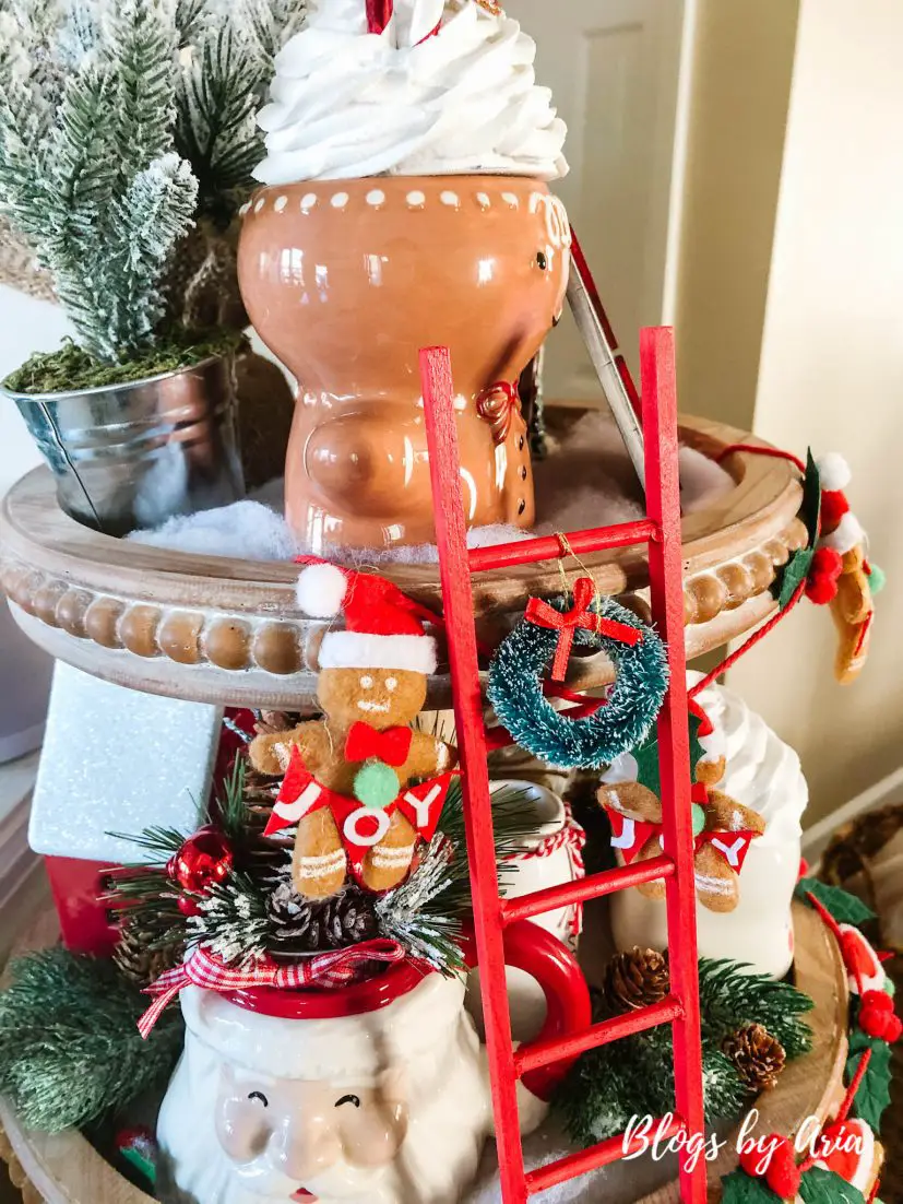 holiday gingerbread three tier tray decorating ideas