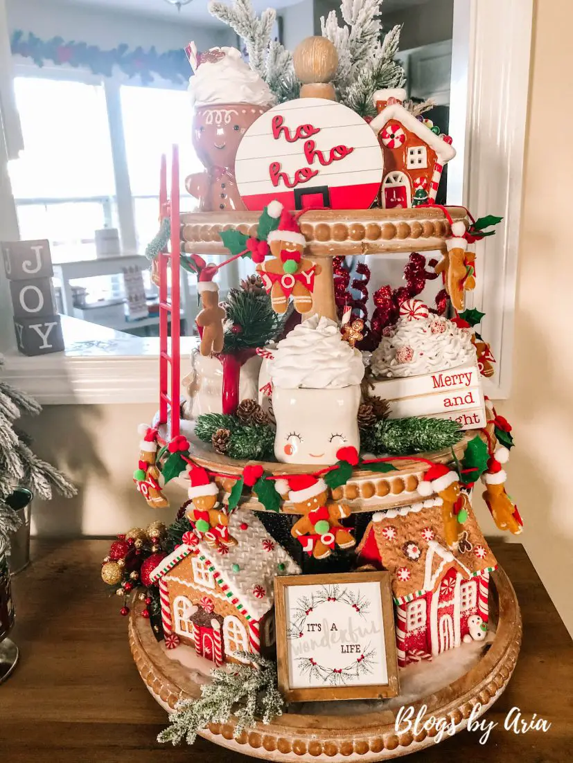 gingerbread tiered tray