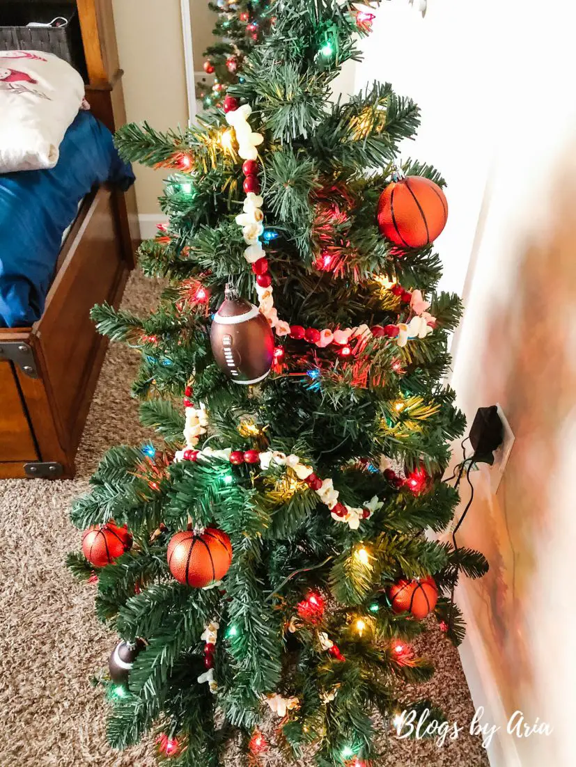 football and basketball Christmas tree decorations