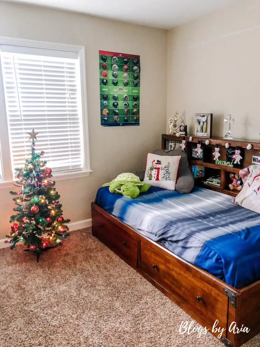 football themed boys bedroom