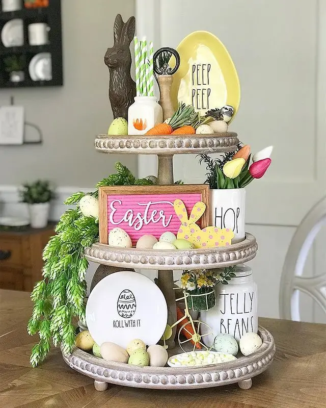 Easter three tier tray