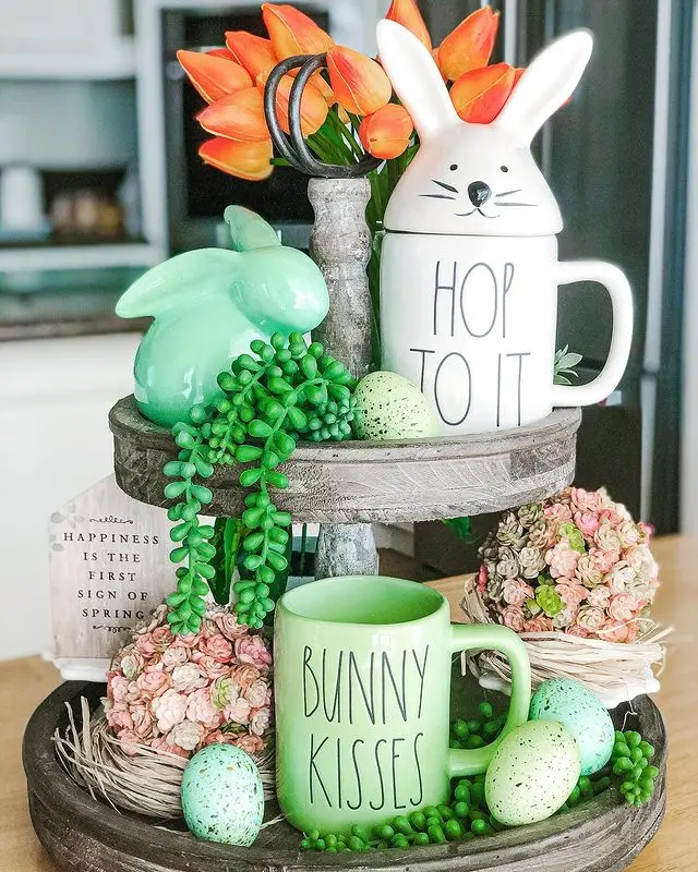 Easter two tier tray ideas