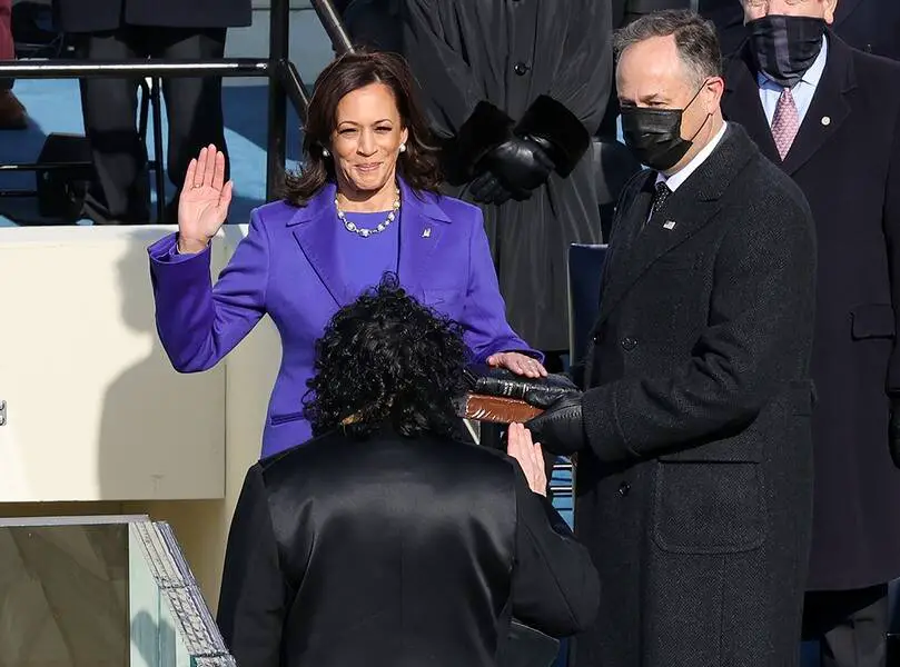 Madam Vice President Kamala Harris being sworn in