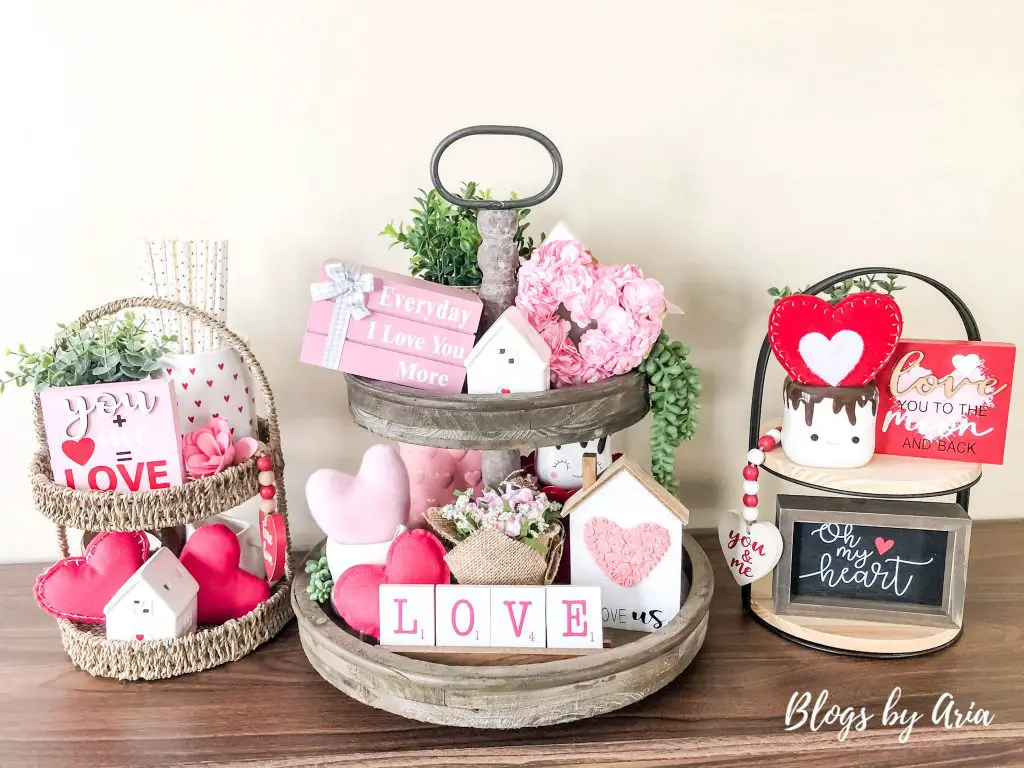 Three ways to style Valentines tiered trays