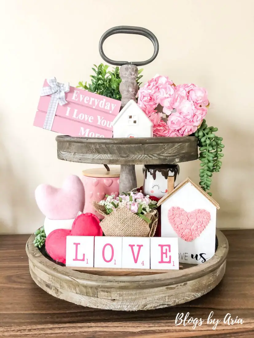 valentines day tiered tray decor